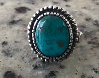 Vintage Navajo sterling silver turquoise ring by Gloria Begay.