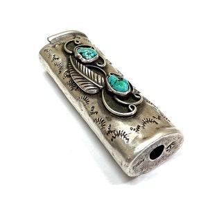 Vintage Sterling Silver Navajo Southwestern Bic Lighter Cover
