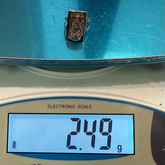 Vintage Abalone Shell Sterling Silver Ring - Size… - image 10