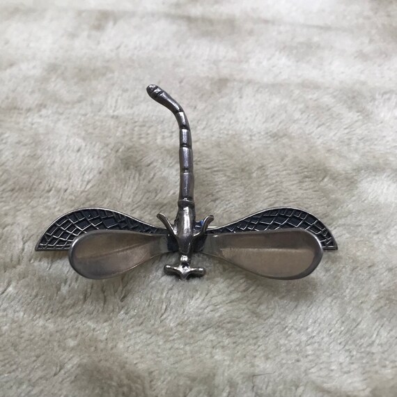Dragon fly brooch sterling silver unisex 11.8g.#3… - image 3