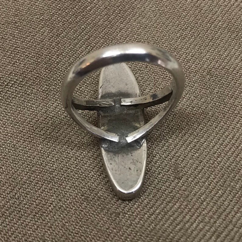 Sterling silver Native American ring with black onyx and turquoise AS IS # 2233 T1