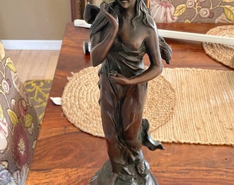 Antique PAUL GASQ ( 1860-1944) French bronze sculpture signed. “Day dreams”.#200428S. Free shipping!!!!