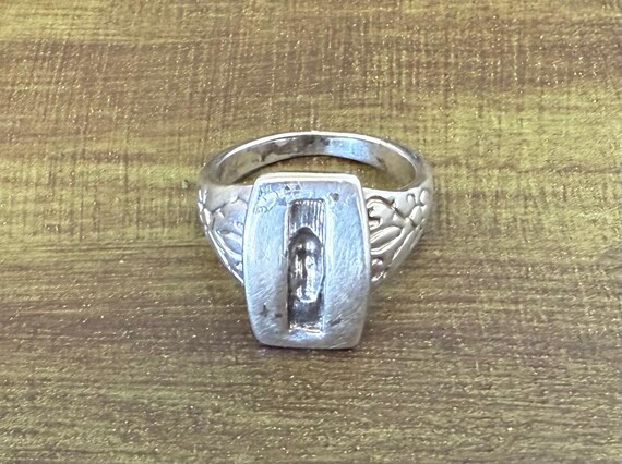 Sterling silver rectangular signet ring size 7.5.… - image 2