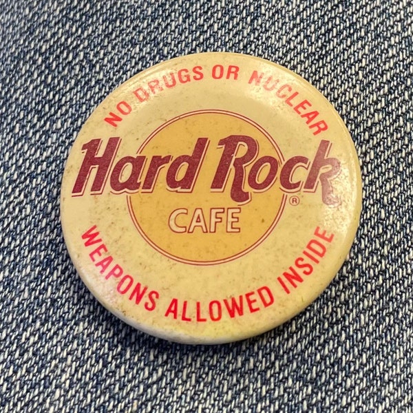 Vintage no drugs  Hard Rock  Cafe Pin/ Button.#8047. Free shipping!!!