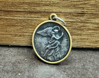 Retired RARE  James Avery Seraphina Angel pendant sterling & bronze.#2610S.Free shipping!!!