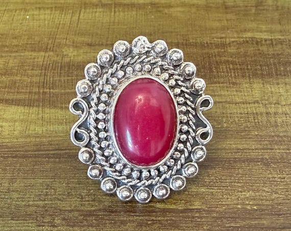 Big statement handmade sterling silver ring size … - image 2