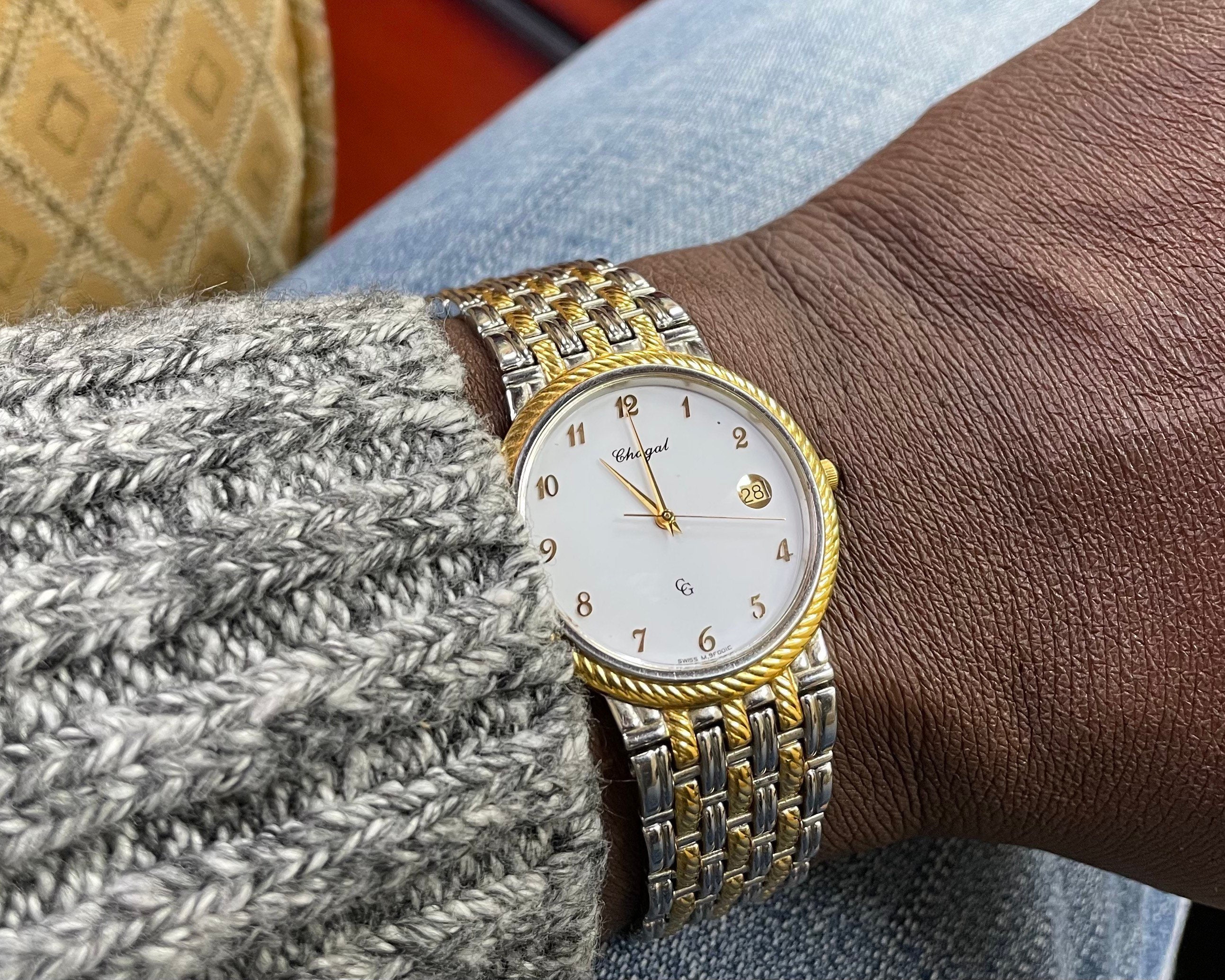 Chagal CG Swiss Watch Gold Plated.9039B3. Free shipping - Etsy 日本