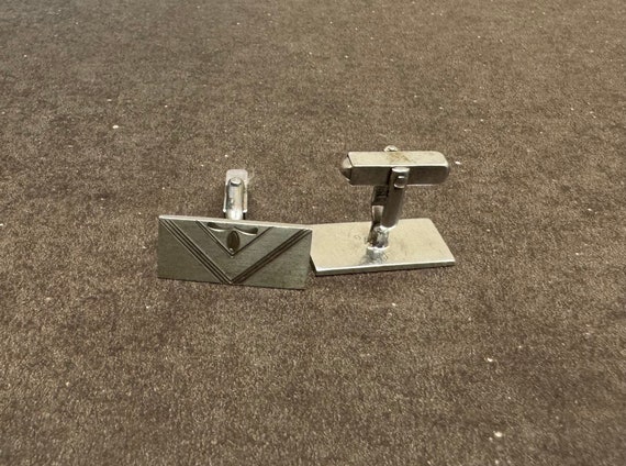 Sterling silver rectangular cuff links.#2751SB.Fr… - image 2
