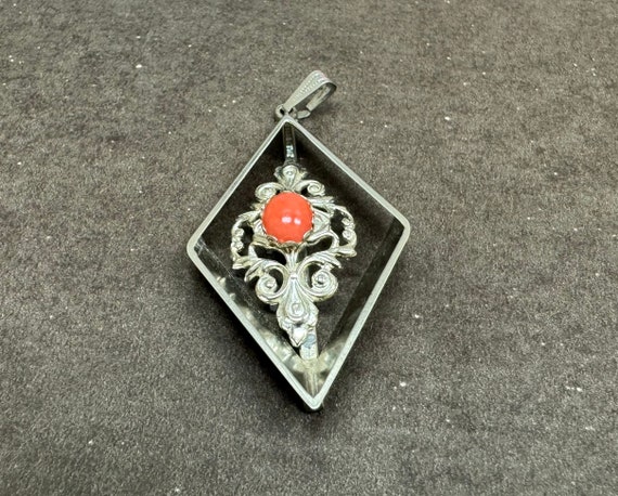Big pendant with red stone.#2654SB.Free shipping!… - image 3