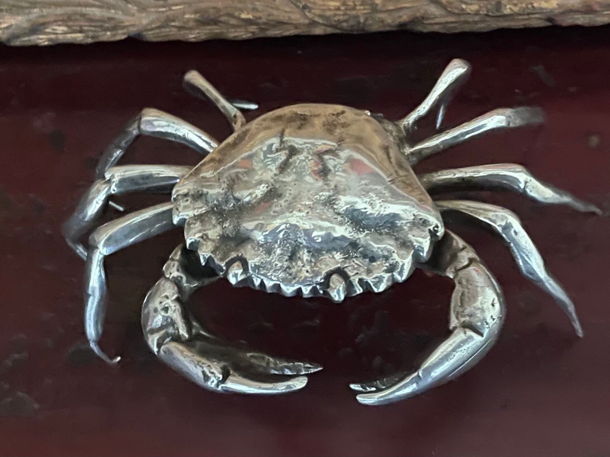 Vintage Wallace silver plated Spanish Crab Snuff Box 242g.#9097S
