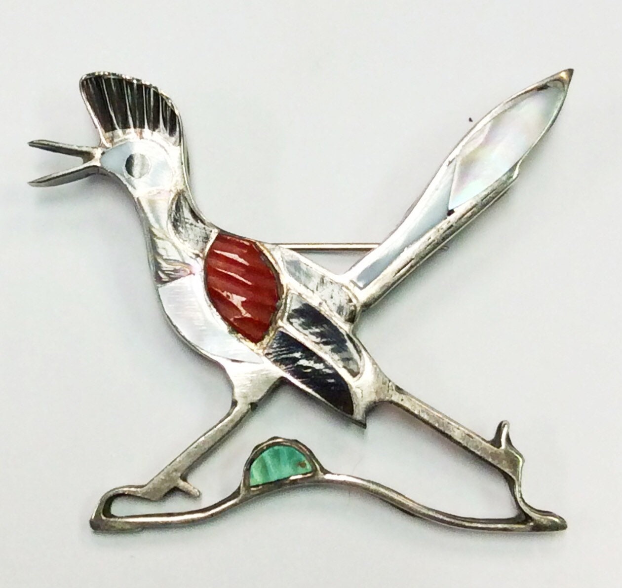 ZUNI Roadrunner Bird Sterling Silver Big Size Brooch/ Pin Etsy