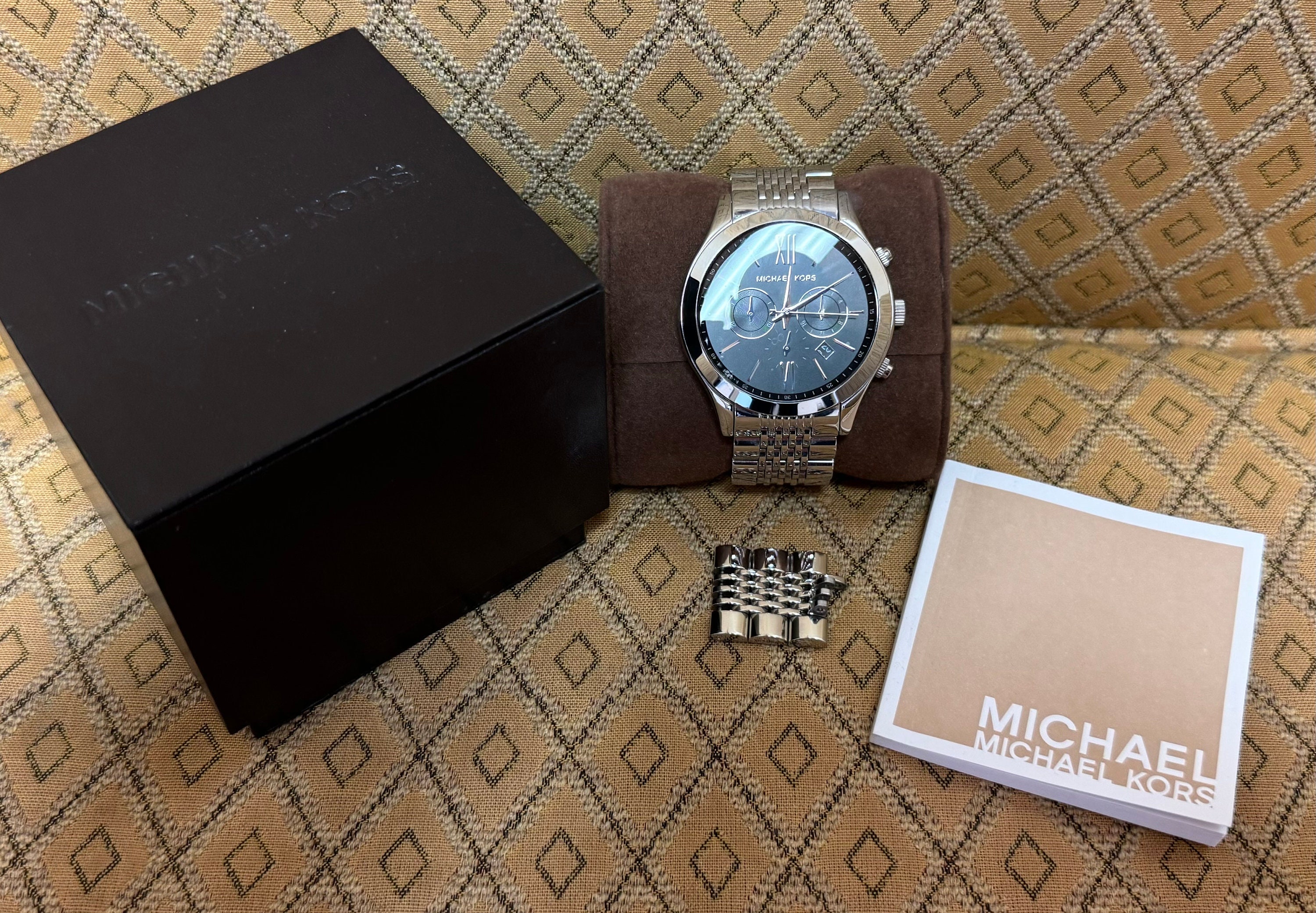 Iced out michael kors watch best sale men's