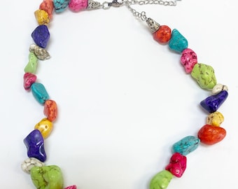 Gorgeous Multi-Colored chunky Turquoise Necklace