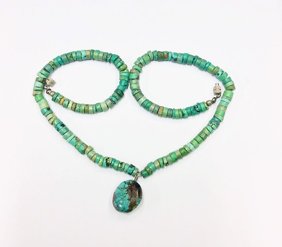 Stunning Sterling Silver and Turquoise beaded nec… - image 1