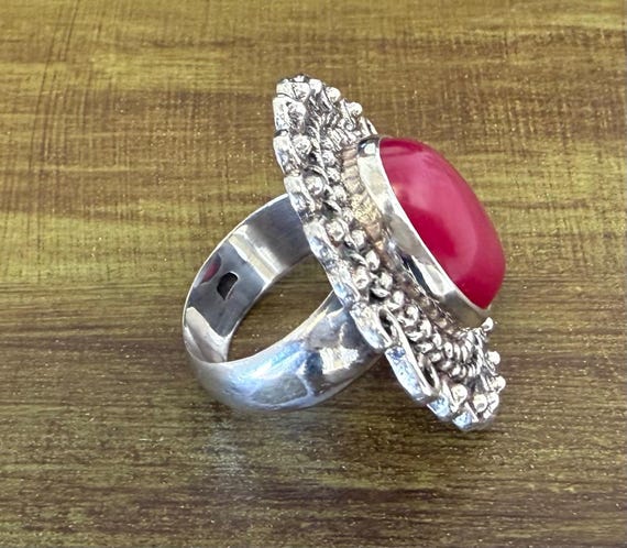 Big statement handmade sterling silver ring size … - image 3