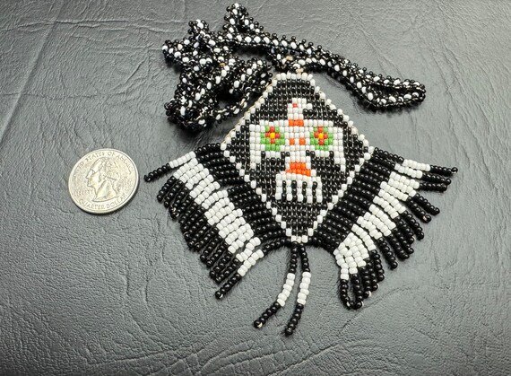 Southwestern / native beaded eagle necklace.#1198… - image 4