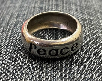 Peace ring/ band  sterling silver size 6.#200451T2.Free shipping!!!