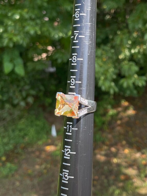 Large Clear Emerald-Cut Statement Ring – Size 10.… - image 6