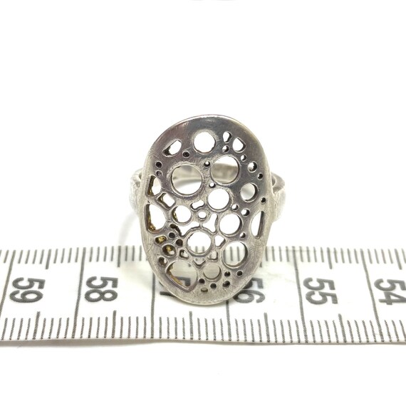 Sterling Silver Cutout Statement Ring - Size 7.5 - image 5