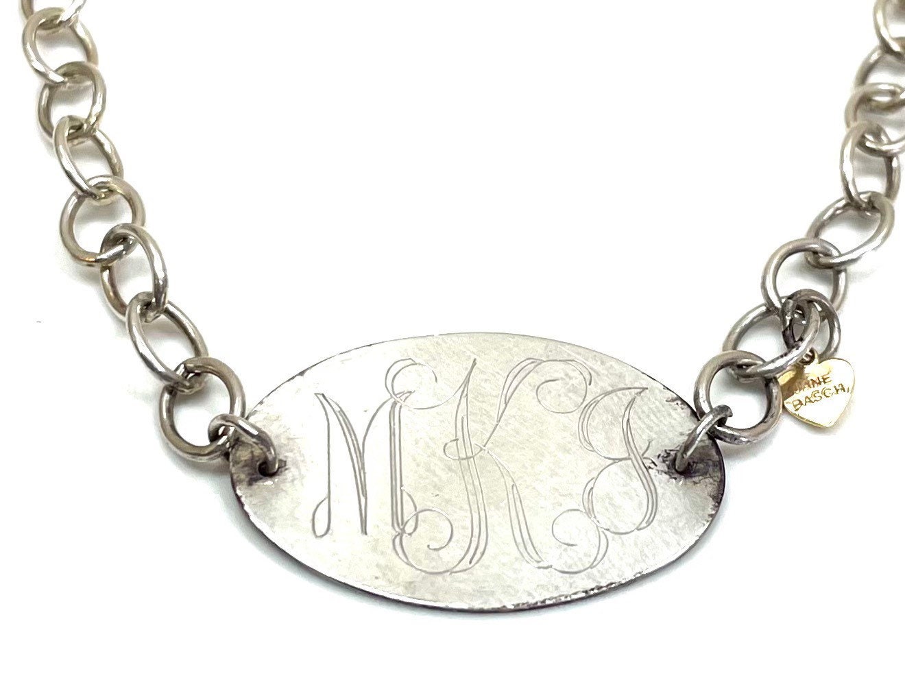 Jane Basch Sterling Silver Monogrammed Necklace.101499. Free