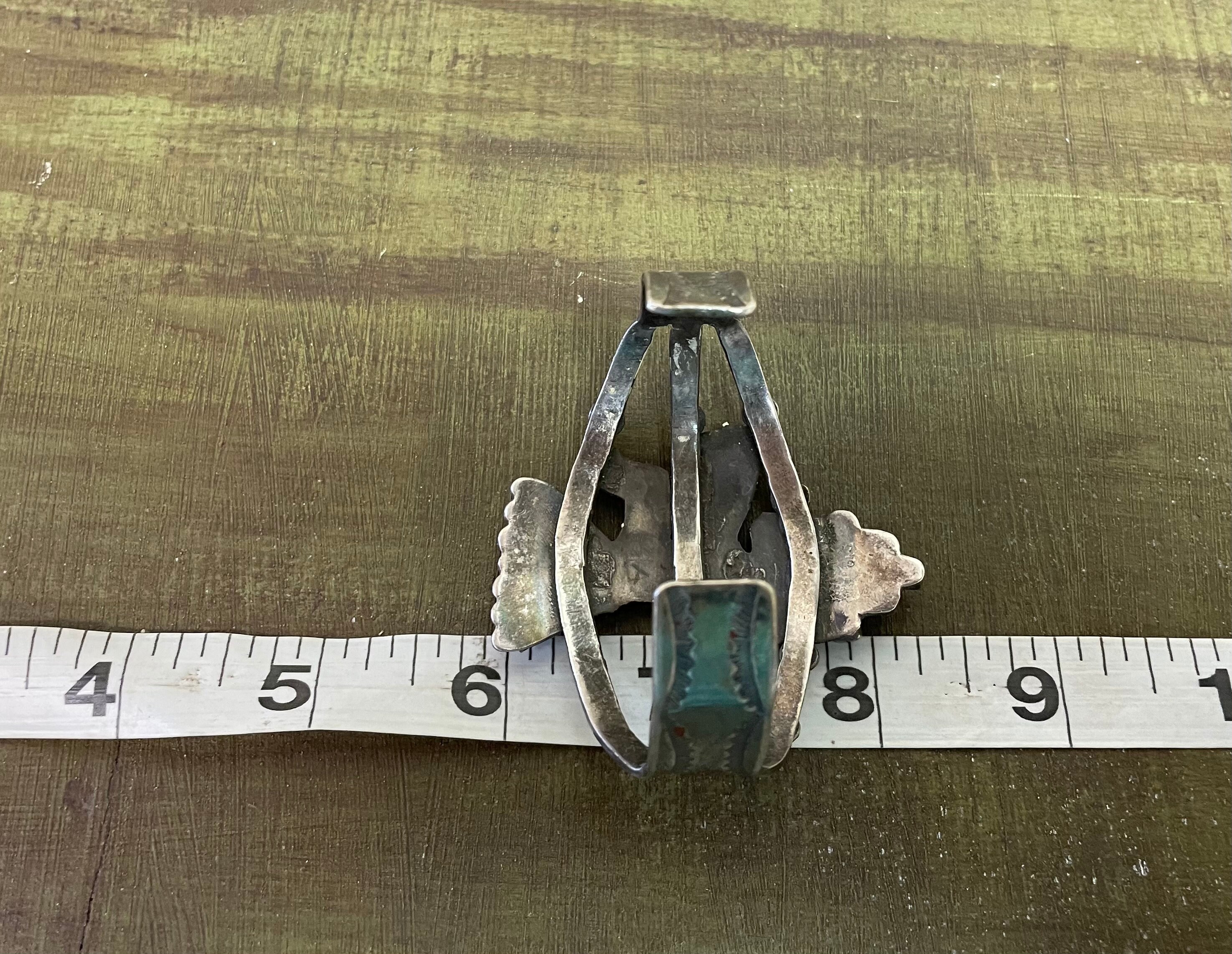 Vintage Zuni Native American Turquoise Inlay Knifewing Cuff Bracelet ...