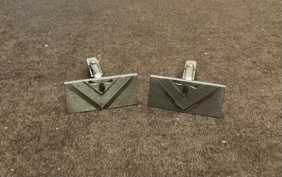 Sterling silver rectangular cuff links.#2751SB.Fr… - image 1