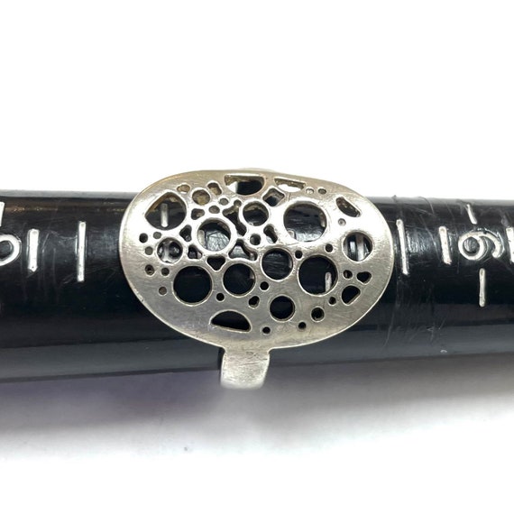 Sterling Silver Cutout Statement Ring - Size 7.5 - image 6