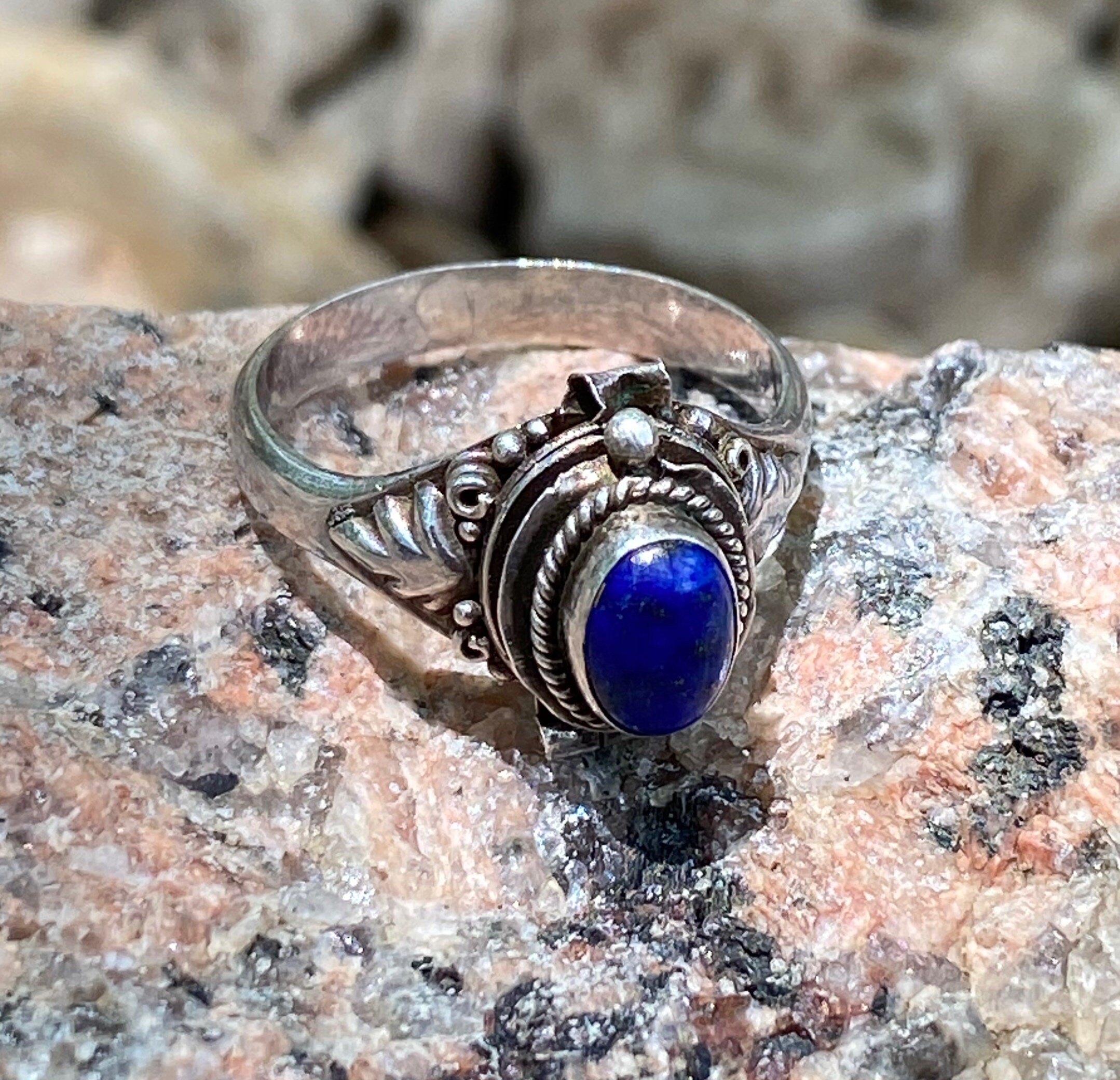 Vintage Sterling Silver Blue Stone Ring SZ 6.5 1686 | Etsy