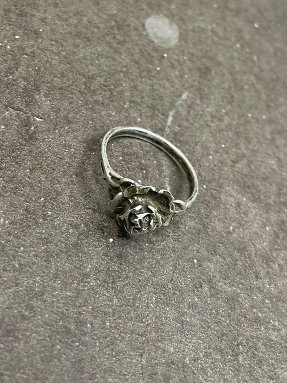 POPKIMI Sterling Silver Nana Ring - Rose Flower "I Love You Nana" Grandma Jewelry