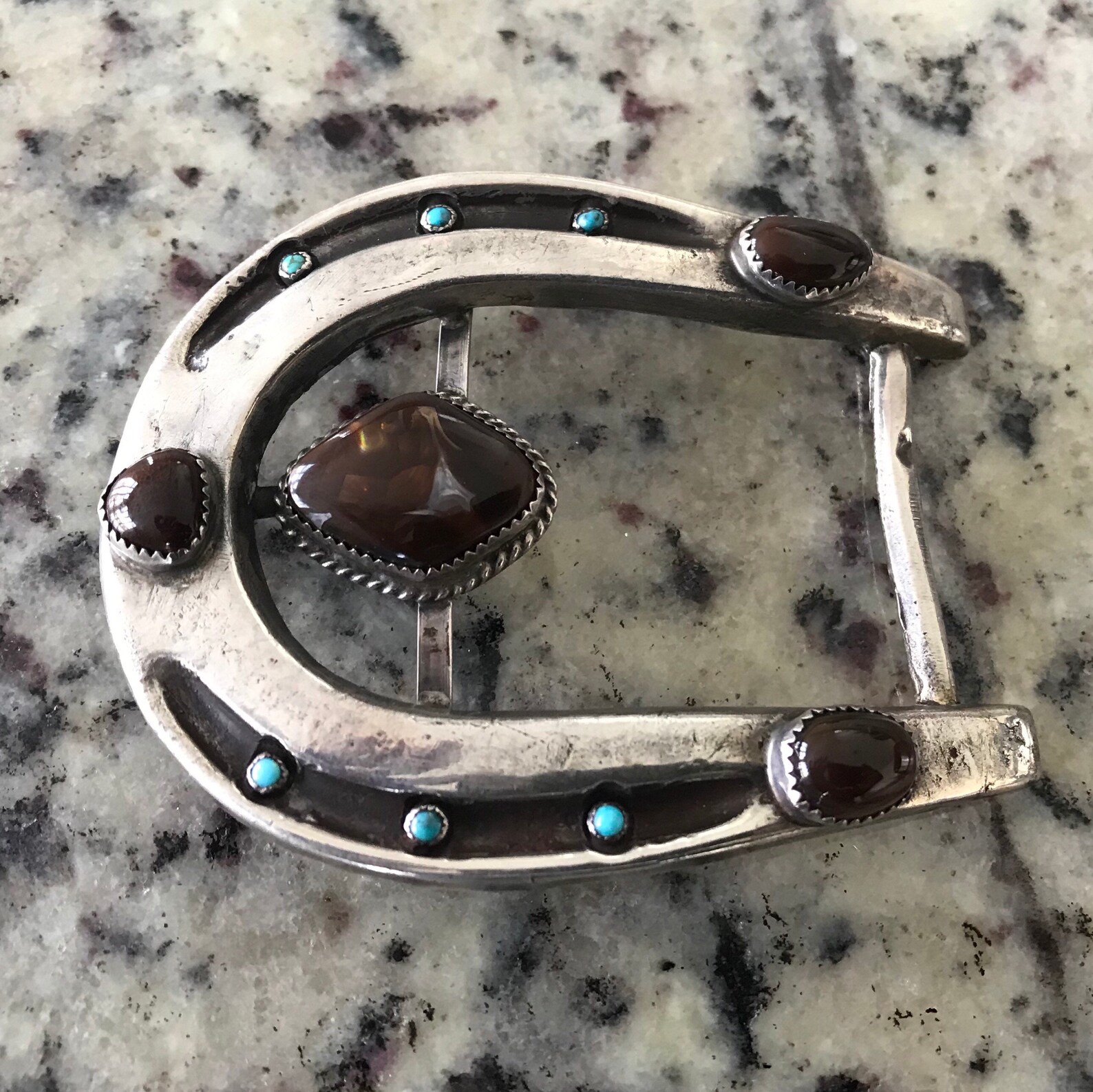 Vintage RARE Large Horse Shoe Sterling Silver Belt Buckle With Etsy UK