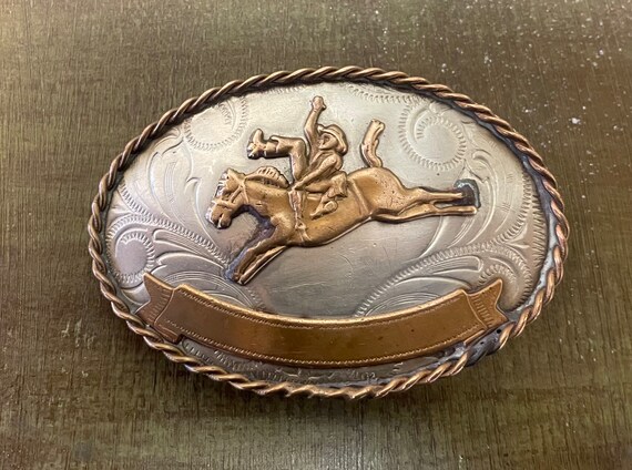Brass western top belt buckles