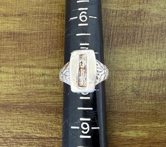 Sterling silver rectangular signet ring size 7.5.… - image 4