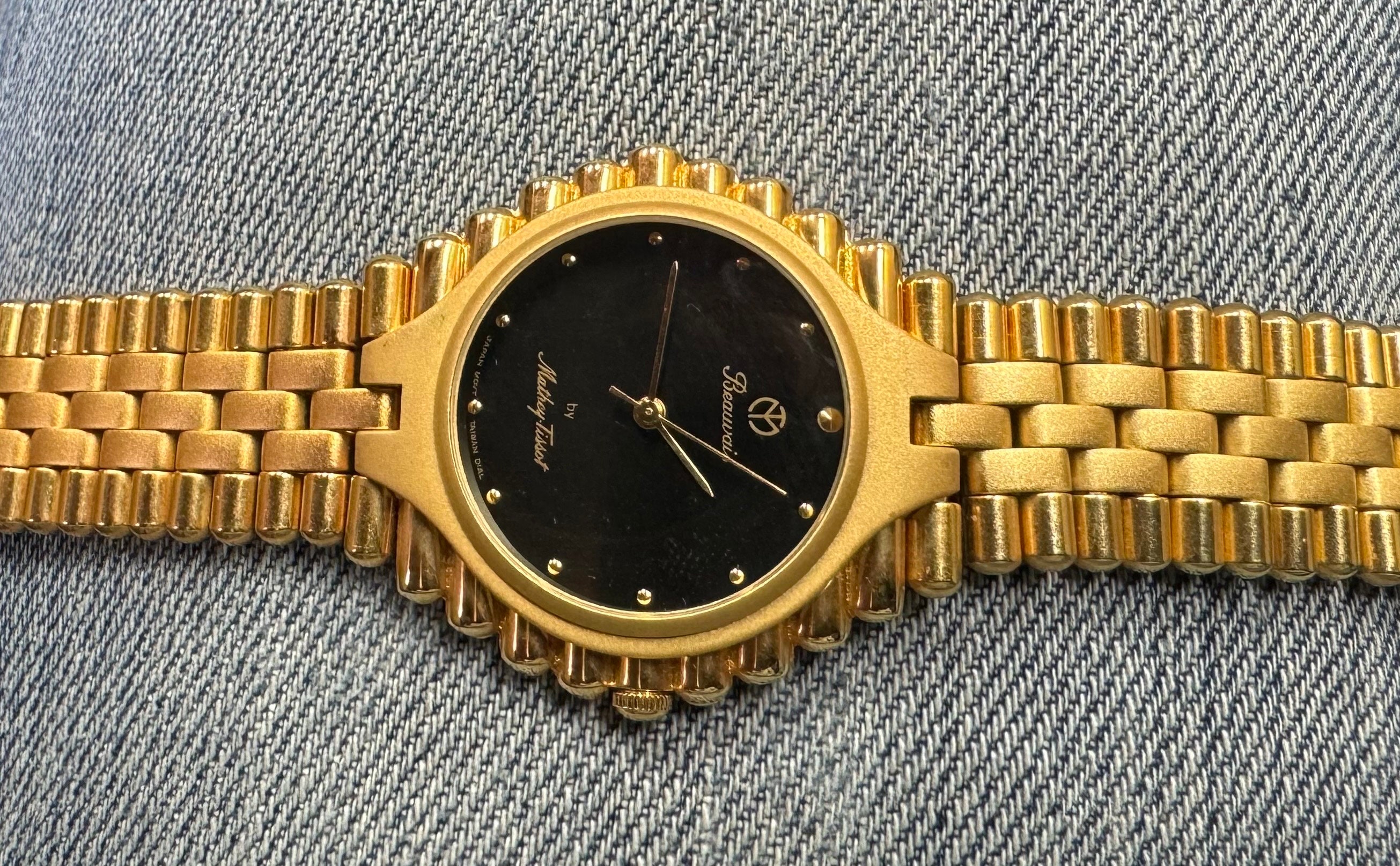 Vintage Beauvais by Mathey Tissot Gold Tone Quartz Watch.#1380wb