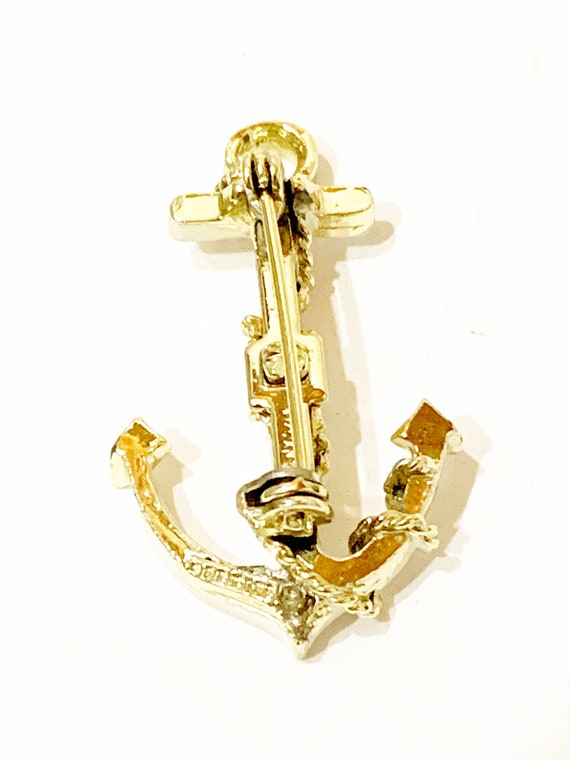 Gold Toned Enamel Anchor Brooch/Pin (0… Gem