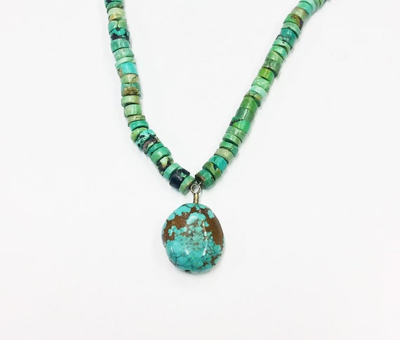 Stunning Sterling Silver and Turquoise beaded nec… - image 2