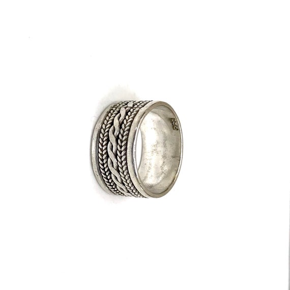 Sterling silver” 10mm” wide band braided size 7. … - image 2