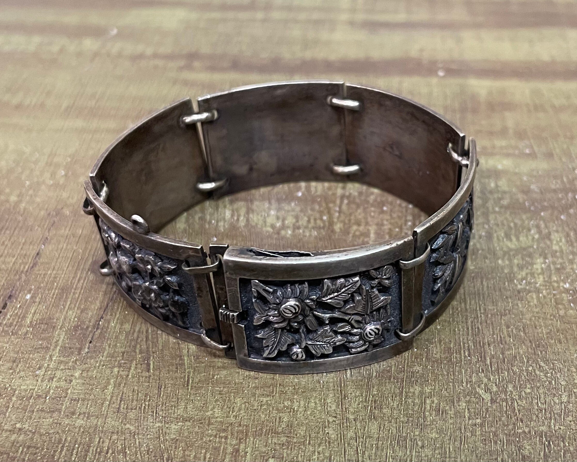 Antique Art Deco French Indochina Sterling Silver Flower