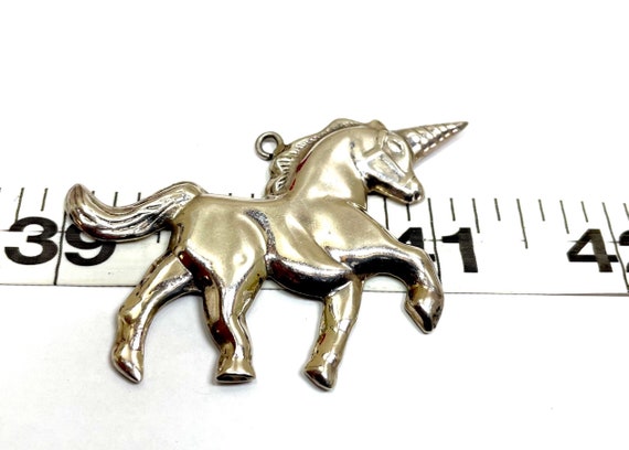 Sterling silver unicorn pendant approximately 2 x… - image 3