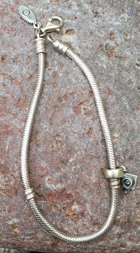 Stunning Sterling Silver Pandora bracelet snake c… - image 6