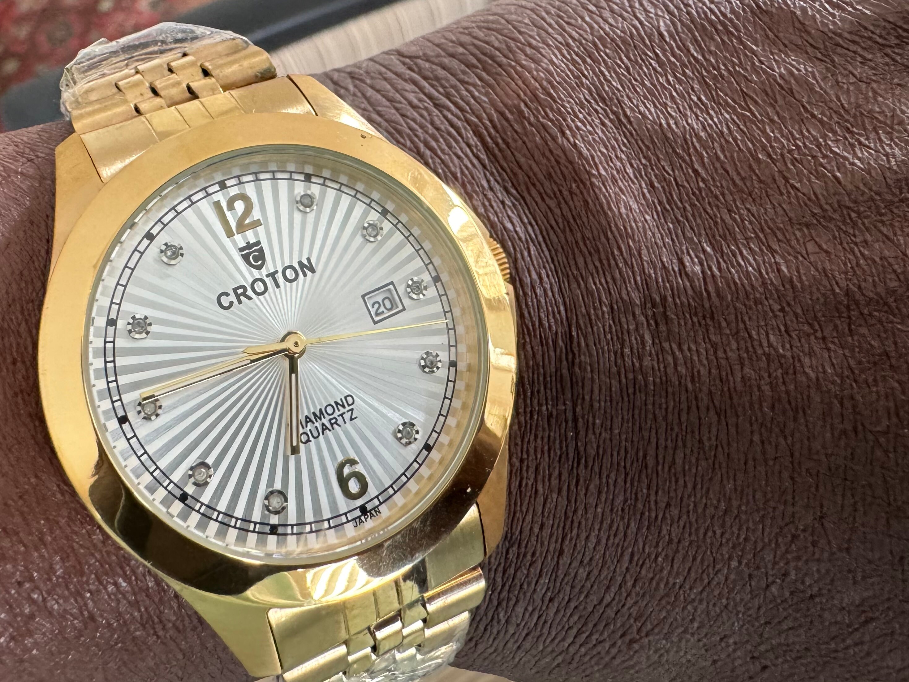 Croton Men's Diamond Quartz Gold Tone Watch