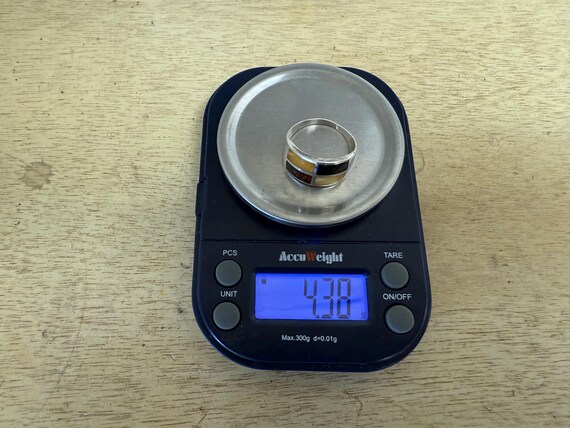 Multicolored Amber sterling silver ring size 9.5.… - image 10