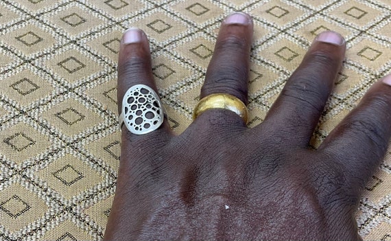 Sterling Silver Cutout Statement Ring - Size 7.5 - image 7