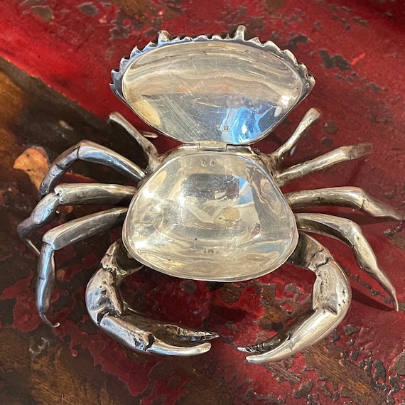 Vintage Wallace silver plated Spanish Crab Snuff Box 242g.#9097S
