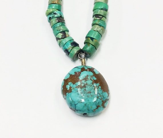 Stunning Sterling Silver and Turquoise beaded nec… - image 3