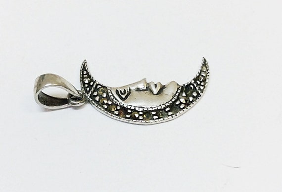 Sterling half moon pendant - image 3