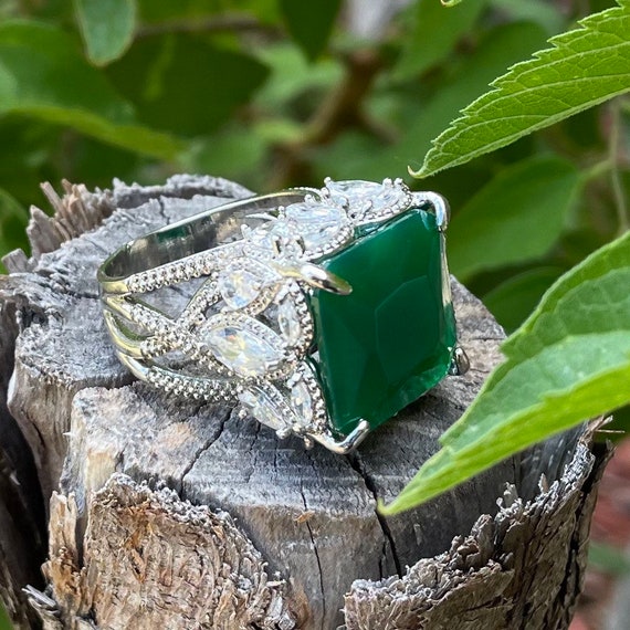 Green cubic 2024 zirconia ring