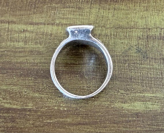 Sterling silver rectangular signet ring size 7.5.… - image 5