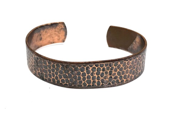 Hammered Solid Copper cuff bracelet 7” inches Lon… - image 2