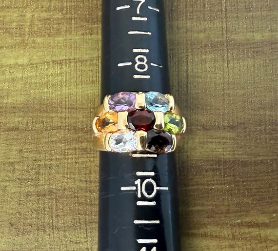 Solid 925 multicolored gemstone vermeil statement… - image 5