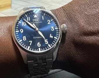 IWC Schaffhausen Big Pilot Watch: 43mm Blue Dial, Stainless Steel